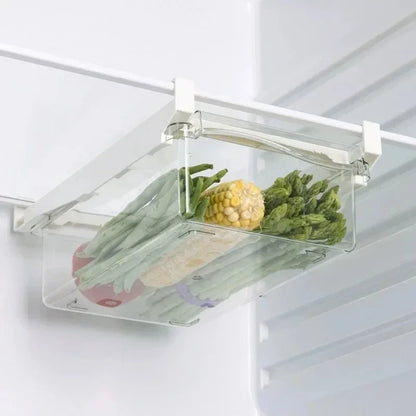 1/2pcs Fridge Organizer Fruit Egg Refrigerator Storage Box Under-shelf  Drawer  Fresh-keeping  Kitchen Fridge Organizer