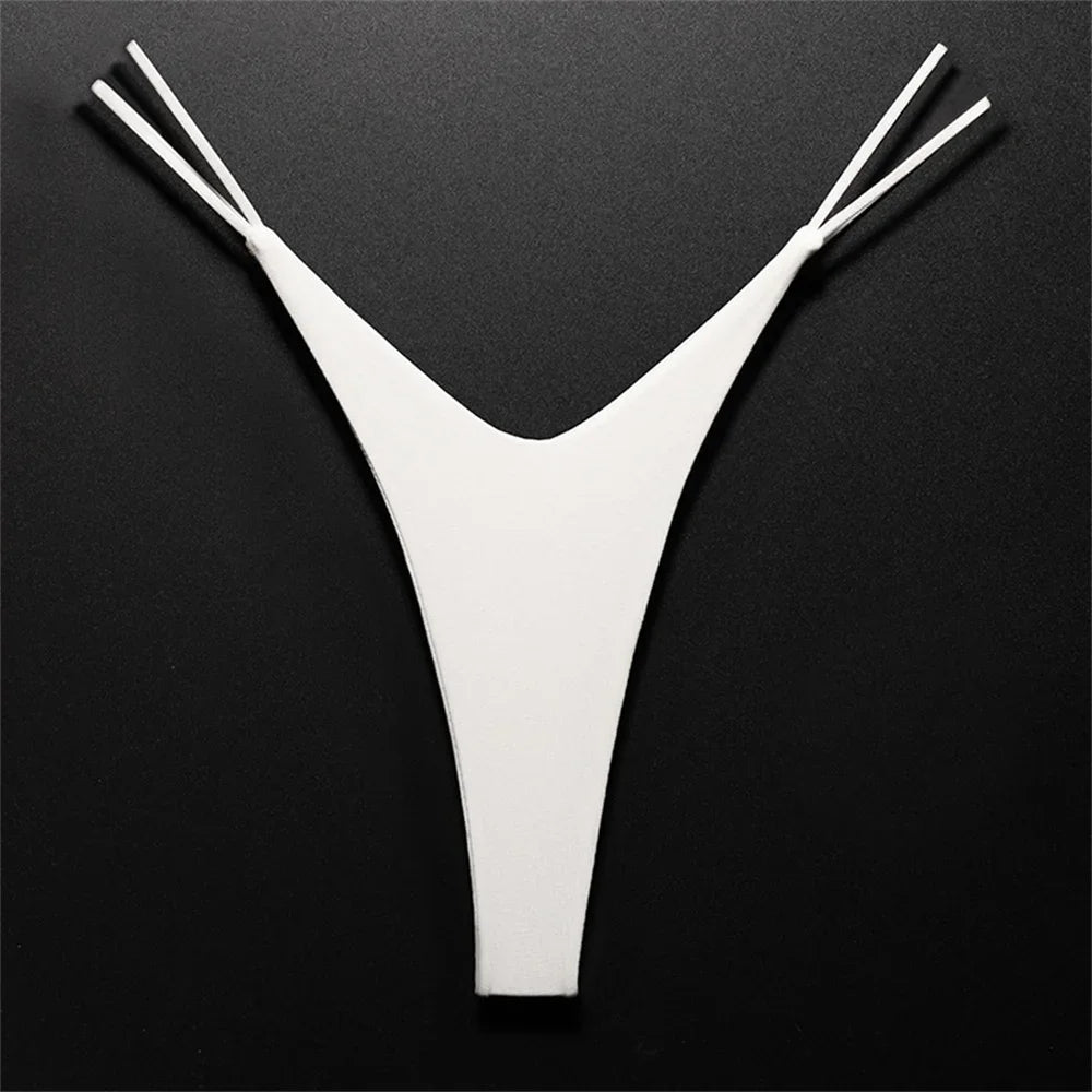 High Cut Thong Cotton Sexy Ladies Panties V-Waist High Elasticity G-String Breathable Underwear Female Intimates