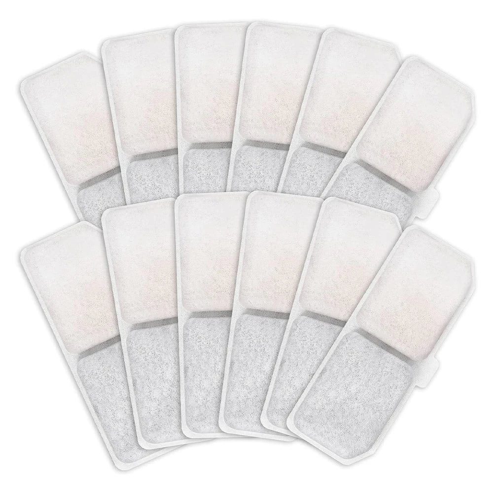 6/12Pcs Cat Fountain Filters Set Pet Water Fountain Filters Replacement Activated Carbon Filter Cat Dog Drinking Fountain Filter