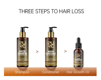 PURC 300ML Biotin Hair Shampoo Scalp Cleaning Nourishing Strengthen Roots Shampoos Hair Care Products for All Hair Types