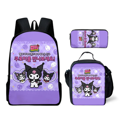 Sanrio Kuromi Backpack Sanrio Backpack Pencil Bag Student School Bag Primary and Middle kawaii Cartoon School Bag Mochila