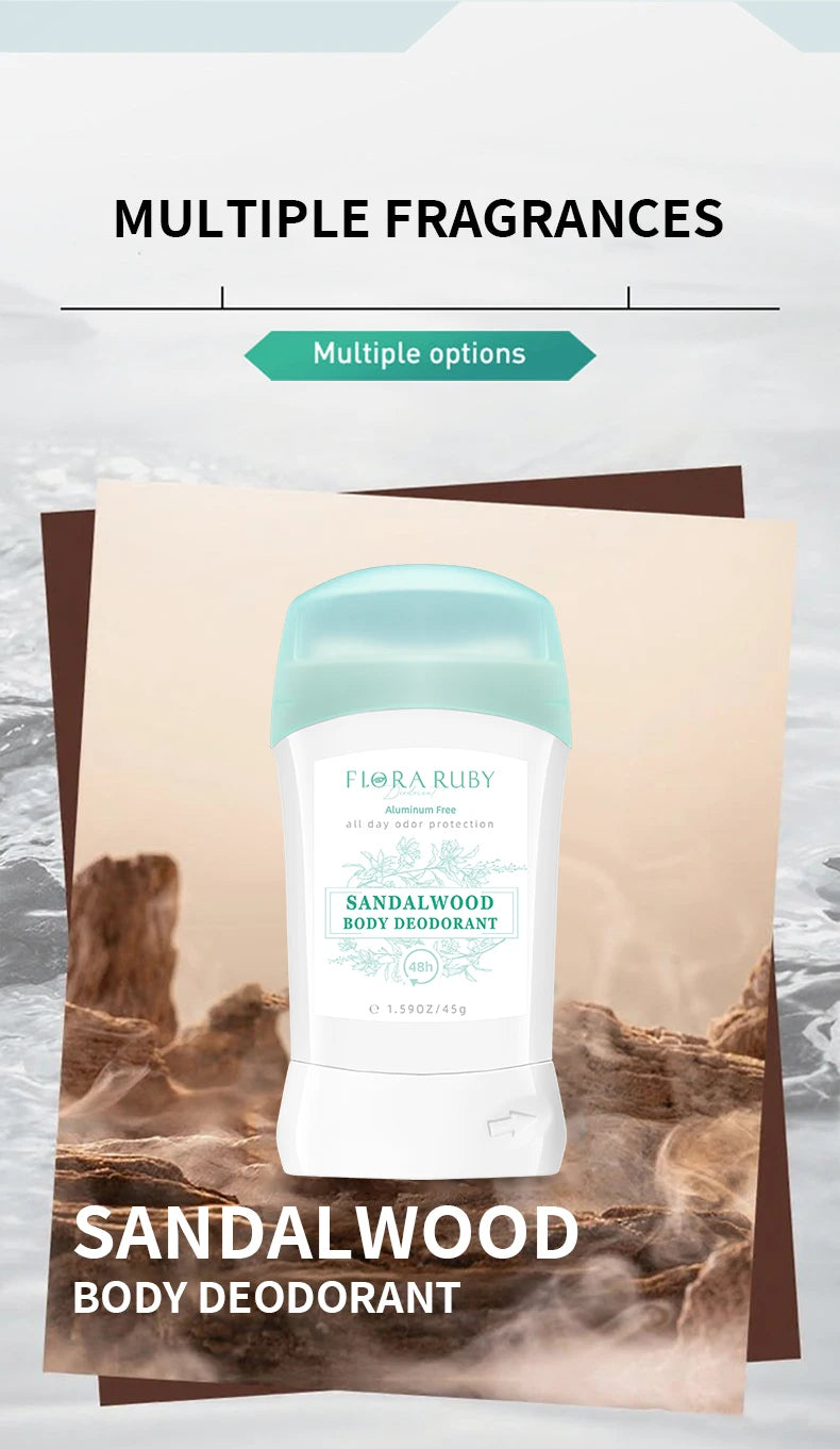 Men Sandalwood Deodorant Stick Anti Sweating Keep Drying Lasting Fragrance Remove Armpit Odor Underarm Refresh Sticks Refresh