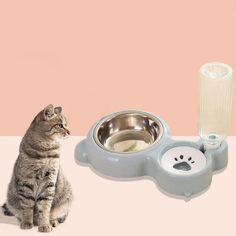 1pcs Blue Pet Dog Cat Bowl Fountain Automatic Food Water Feeder Container For Cats Dogs Drinking Pet Articles