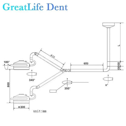 GreatLife Dental Ceiling-mounted 24Leds Lamp Oral Light For Dentistry Clinic Operation Shadowless Surgical Led Lamp With Sensor