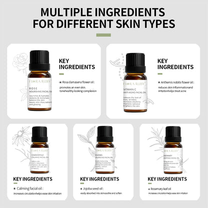 15Ml Essential Oils for Face 100% Natural Essential Oils Set  Vitamin C Facial Care Essence Oil Soothing Moisturizing Rose oil