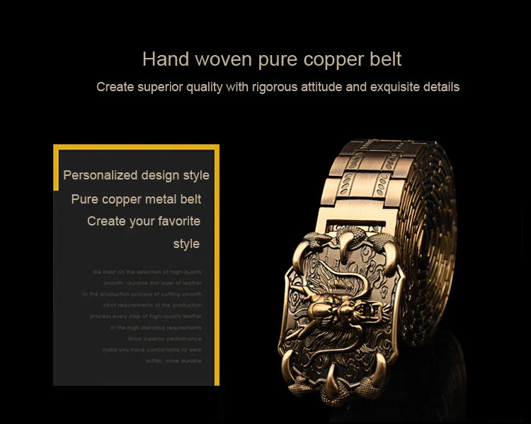 Men's belt metal stainless steel belt silver dragon retro-cologne silver belt high-end designer steel belt personality belt