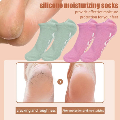 Silicone Moisturizing Mask Socks Reusable Exfoliating Anti Crack Protective Gloves Dry Dead Skin Remover Tools Hand Foot Care