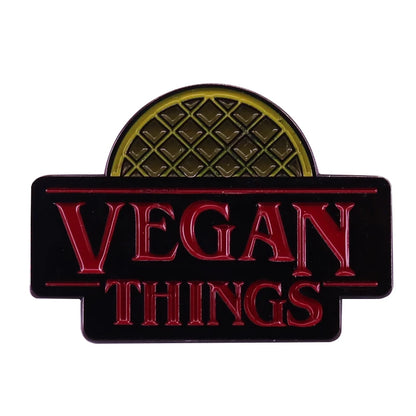 Vegan Enamel Pin Hamburger Broccoli Carrot Pussy Vegetarian Vegetables Badge Cartoon Brooch