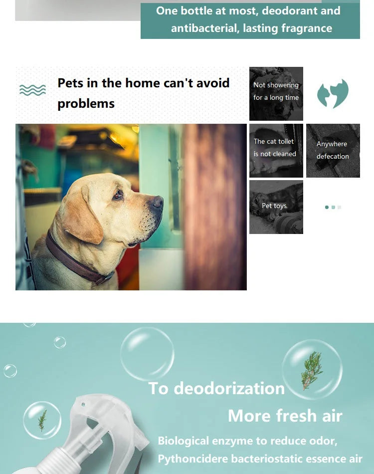 Natural Scented Pet Spray, Fresh Dog, Cat Body Perfume, Scent Deodorant, Remove Odor, Deodorant, Safety, 500ml