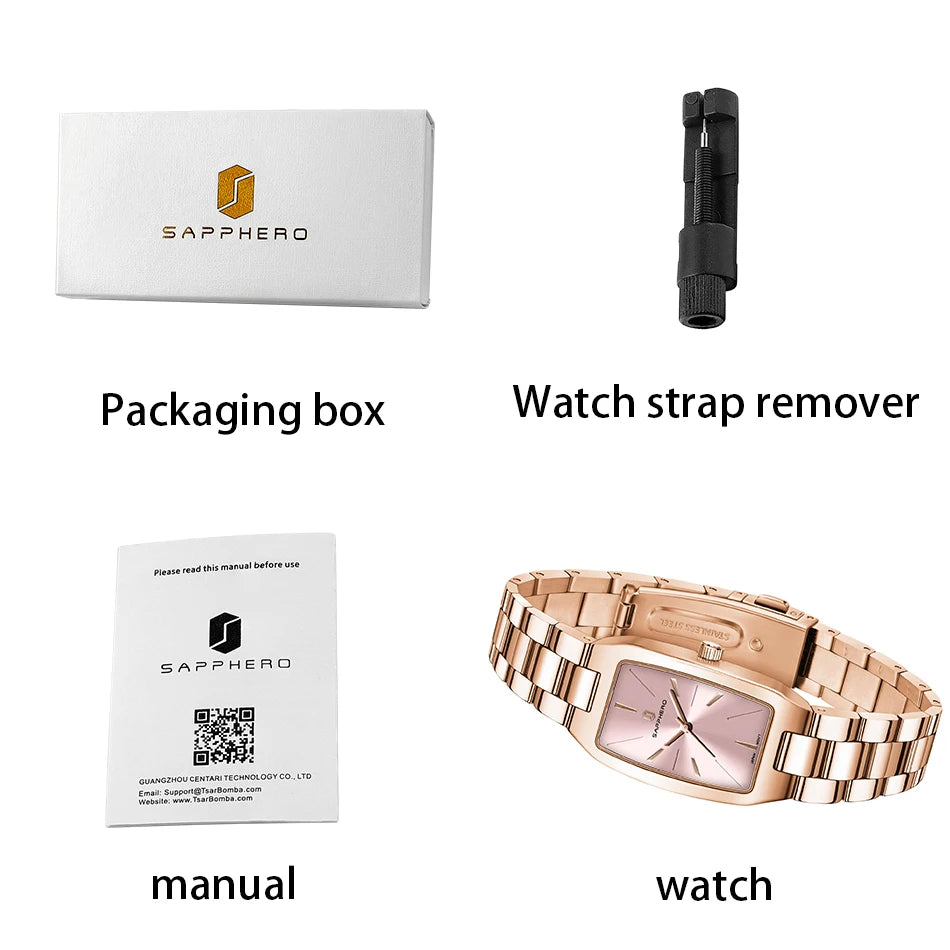SAPPHERO Women's Quartz Watch Elegant Rose Gold Watch Waterproof 30M Watch Slim Ultra-Thin Watch Premium Gift Box Set Watch