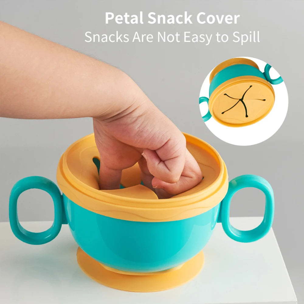 Children Tableware Baby Plastic Snack Bowl High Suction Double Handle Snack Cup Snacks Storage Box Kids Feeding Bowl