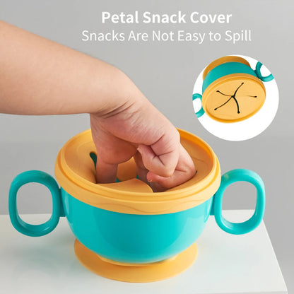Children Tableware Baby Plastic Snack Bowl High Suction Double Handle Snack Cup Snacks Storage Box Kids Feeding Bowl