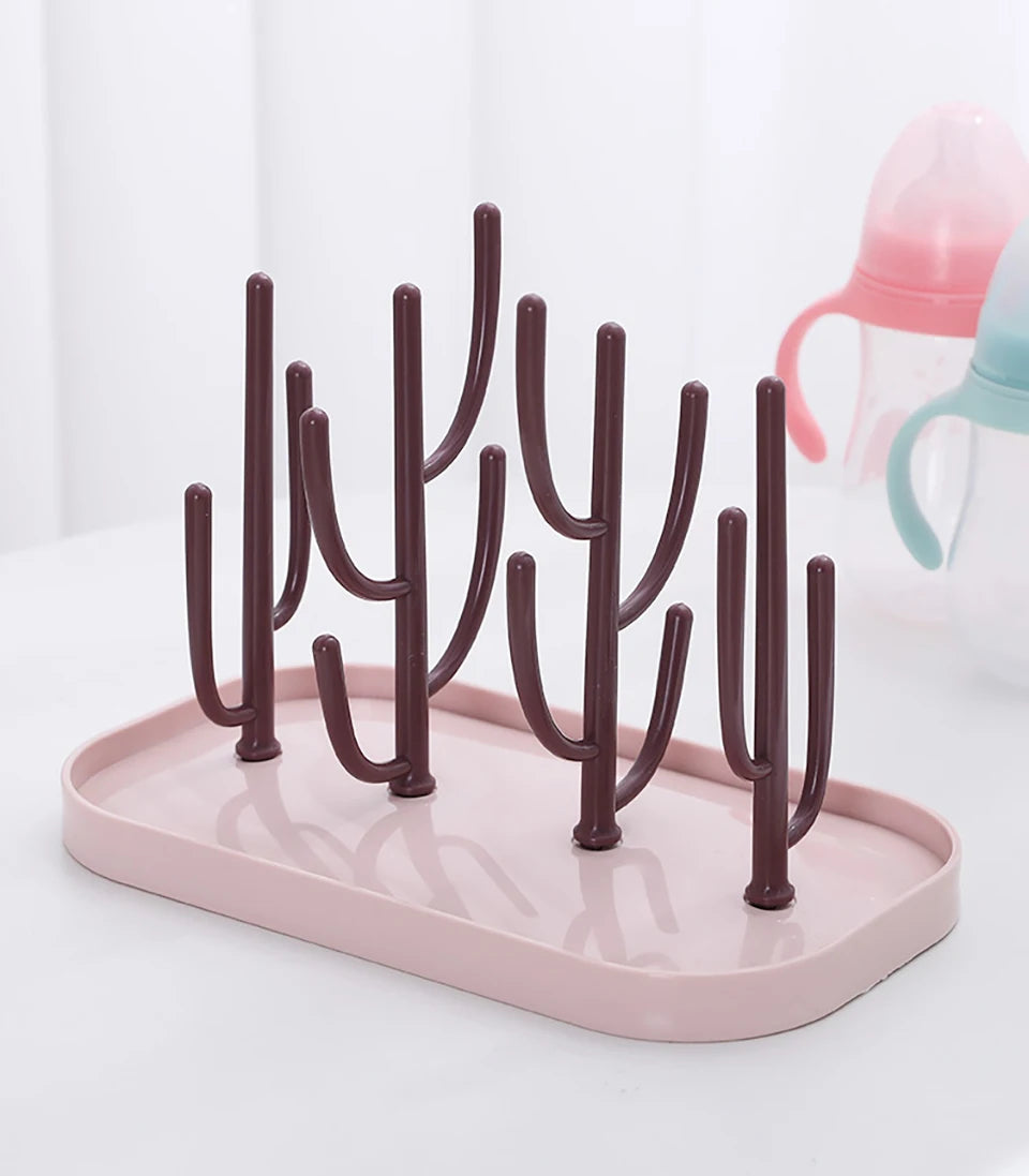 Baby Bottle Drying Racks Pink Beige Feeding Cup Holder Removable Storage Support Drain Rack Bottle Cleaning Drying Machine