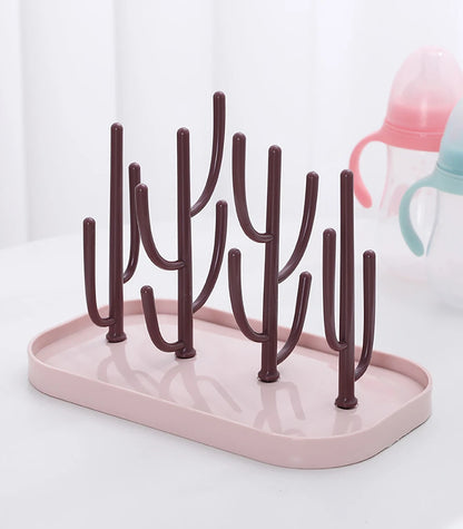 Baby Bottle Drying Racks Pink Beige Feeding Cup Holder Removable Storage Support Drain Rack Bottle Cleaning Drying Machine
