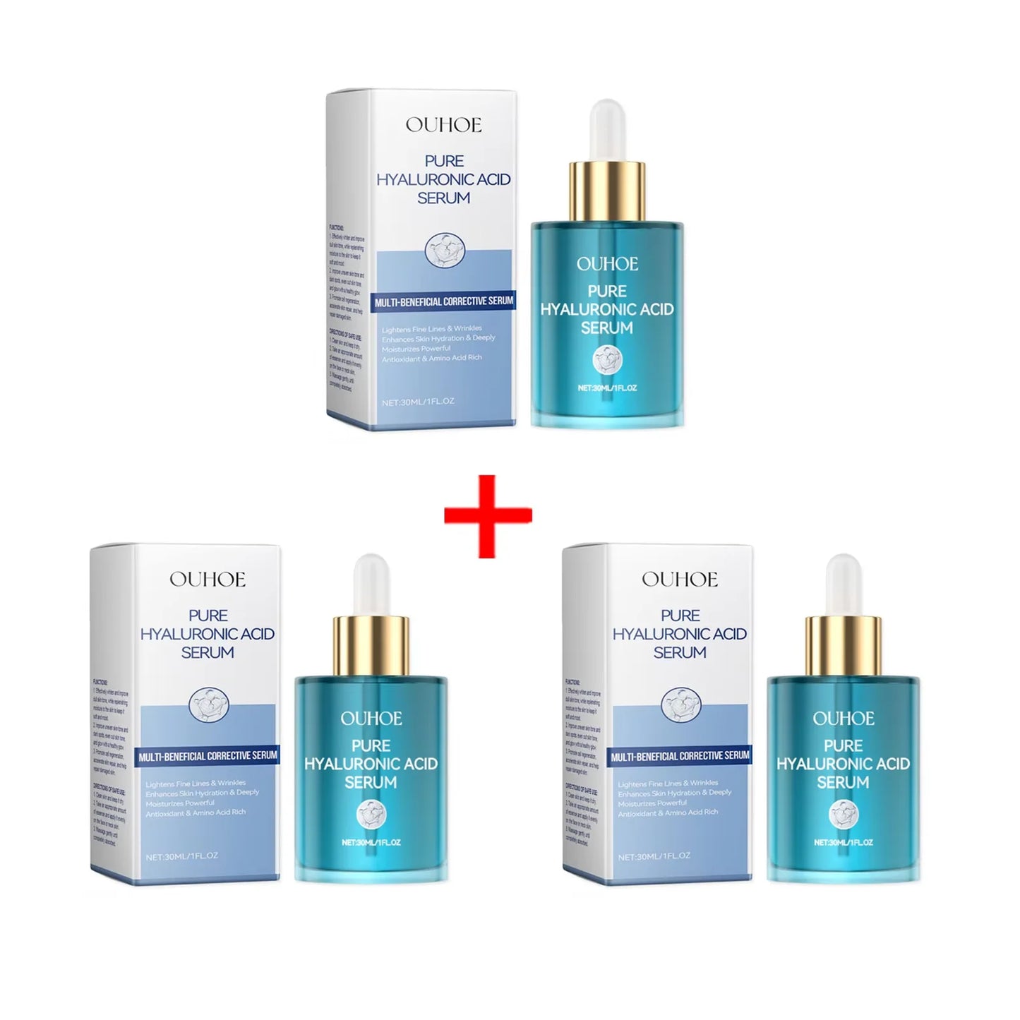 Hyaluronic Acid Serum Shrink Pores Fade Fine Lines Remove Dark Spot Improve Dry Moisturizing Lightening Repairing Facial Essence