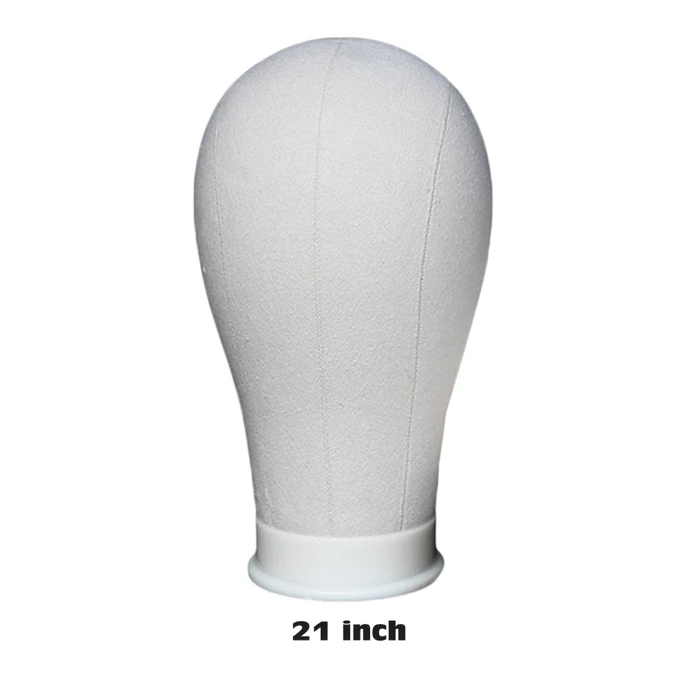 Canvas Block Head Mannequin Wig Head, Wig Stand Tripod with Head, Mannequin Head Wig Display Styling Head, Manikin Block Head