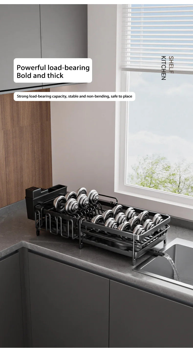 Kitchen Gadgets Sticky Plate Knife Fork Chopsticks Cup Drain Rack Kitchen Retractable Dish Drain Sink Suitable For Kitchen Sinks