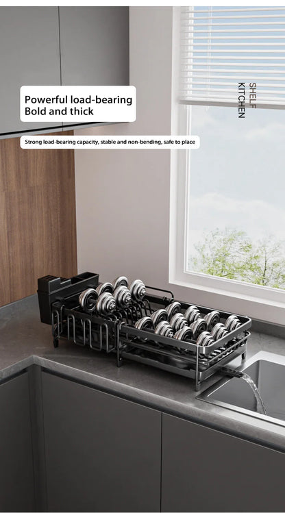 Kitchen Gadgets Sticky Plate Knife Fork Chopsticks Cup Drain Rack Kitchen Retractable Dish Drain Sink Suitable For Kitchen Sinks