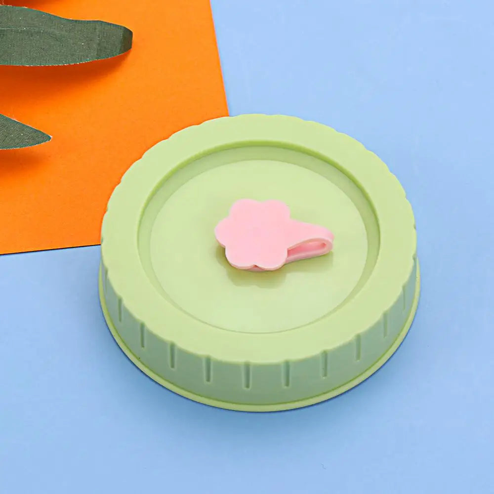 Universal Mason Jar Lids With Straw Hole 70mm Diameter Drinking Storage Cap Wide Mouth Leak Proof Kitchen Supplies