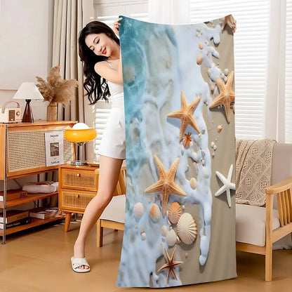 Beach Ocean Wave Anime Beach Swimming Towel Soft Absorbent Washcloth Children's Gifts For Kids Travel Camping Gym