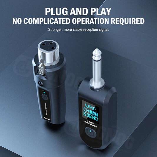 Wireless Microphone Transmitter Receiver System UHF XLR Adapter System for Dynamic Microphone Guitar Audio Mixer PA System DGNOG