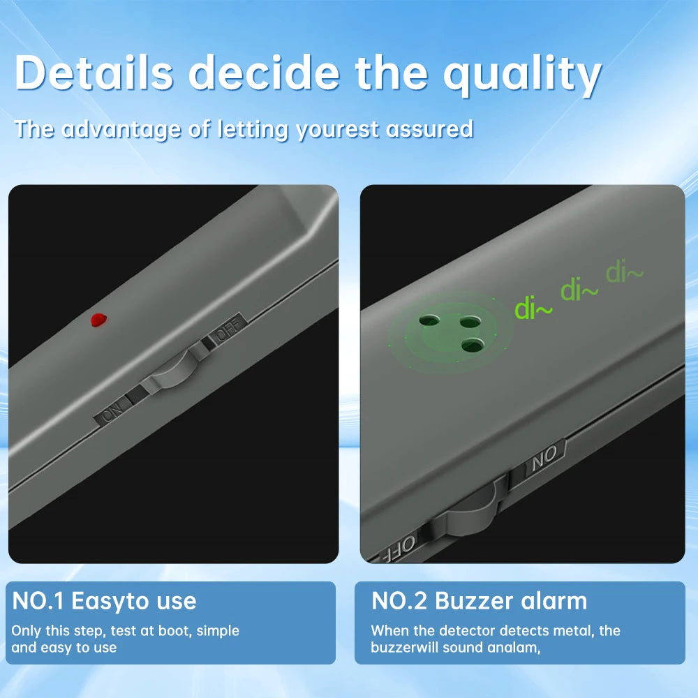 Handheld Metal Detector Collapsible Portable Metal Detector Waterproof High Sensitivity Metal Detectors Buzzer Alarm