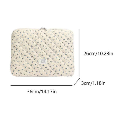 Laptop Sleeve for 11-15 Inch Laptop Tablet Puffy Quilted Floral Laptop Case Coquette Aesthetic Puffy Laptop Sleeve Cover Case