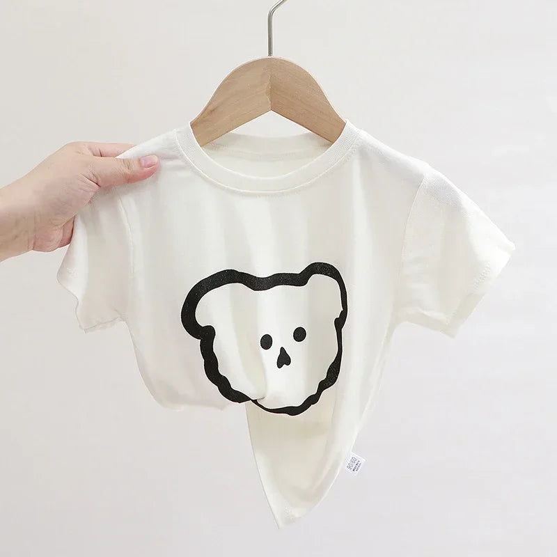 Infant Clothing Summer Baby Boys Cotton Printing Short Sleeve Kids Girls Breathable Casual T-shirts Fashion Girl Tops 1-3Y