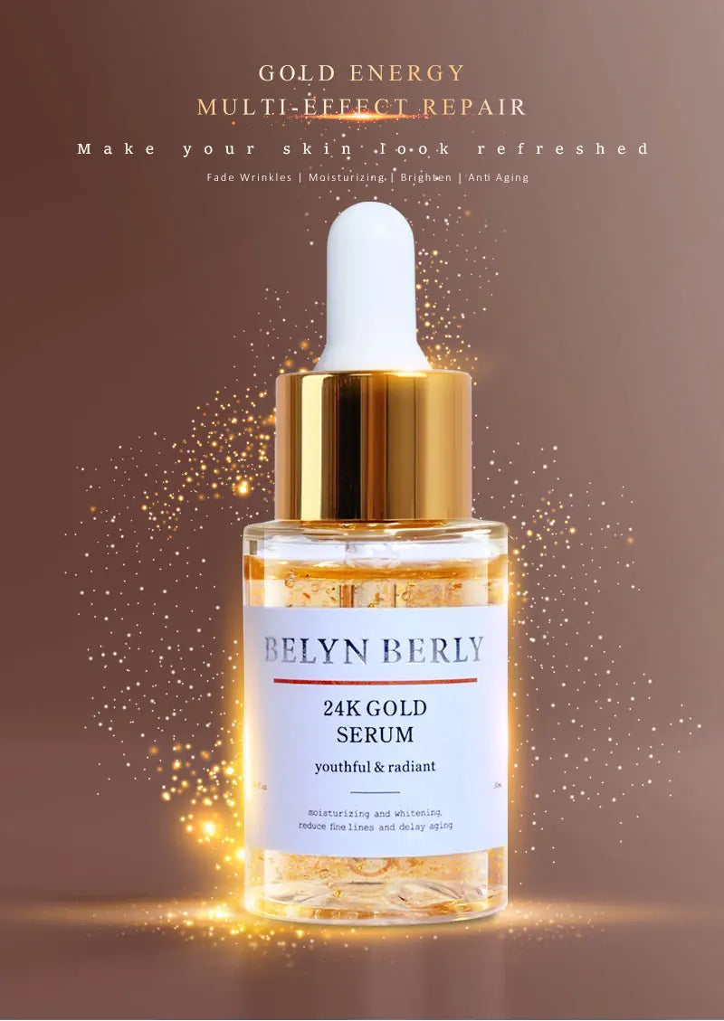BELYN BERLY Face Serum 3Pcs/Lot Hyaluronic Acid + Vitamin C + 24k Gold Serum Moisturizing Spot White Facial Serum