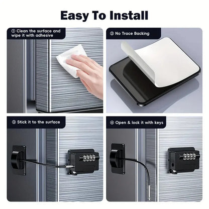 Easy-Install No-Drill Security Lock for Drawers, Refrigerators & Cabinets - Childproof Safety Door Clip & Window Latch