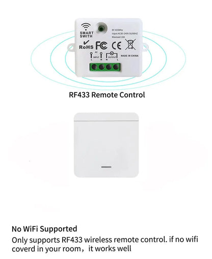 Wireless Smart Switch Light 433MHz 1/2/3Gang 86 Wall Panel Switch with Remote Control Interruptor 10A 110V 220V For LED Lamp