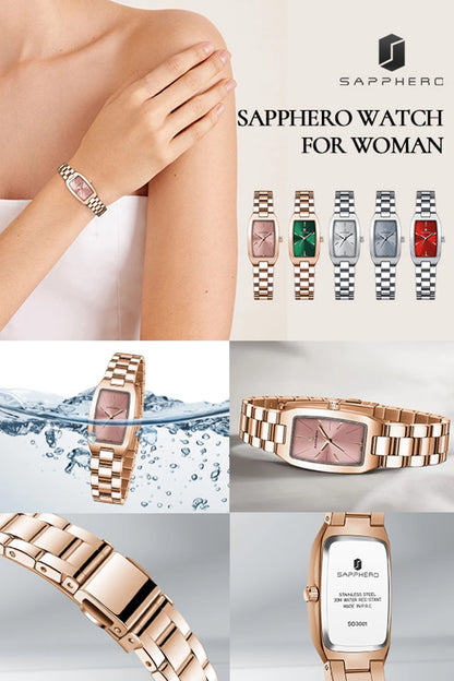 SAPPHERO Women's Quartz Watch Elegant Rose Gold Watch Waterproof 30M Watch Slim Ultra-Thin Watch Premium Gift Box Set Watch