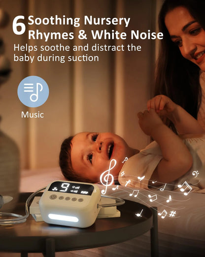 Baby Nasal Aspirator Electric Nose Cleaner with Built-In Music & Night Light Rechargeable Nose Booger Sucker for Infants Babies