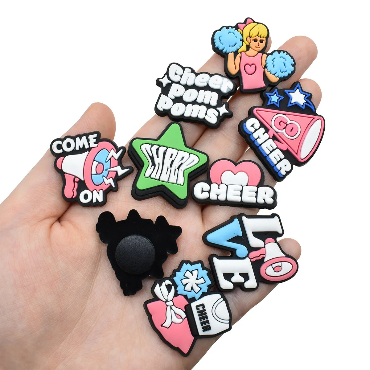 Cute Cheerleading Shoe Charms Decoration for Crocs Pin Accessories Charms Bracelet Wristband DIY Shoe Party Gifts