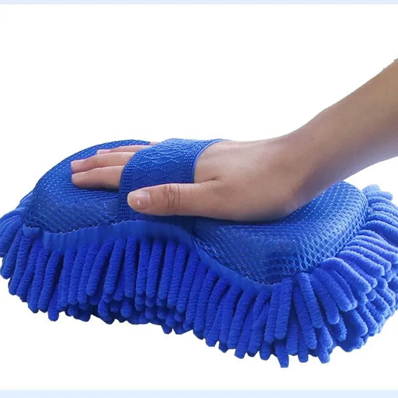 2Pcs Car Cleaning Brush Cleaner Tools Microfiber Car Washer Sponge Cleaning Washing Towel Auto Gloves Car Washing Accessories