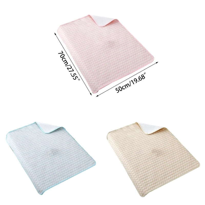 4Layer Waterproof Baby Diapering Changing Pad 70*50cm Ripple Pattern Crib Urine Mats Reusable Infant Toddler Bedding Accessories