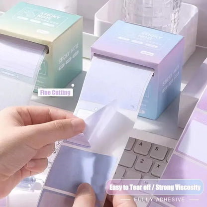 256pcs/Box Pull-out Sticky Notes Fully Adhesive Tearable Sticky Notes Stickers 8 Formats Ideal for Office Student and Home Use!