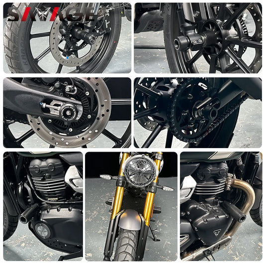 Motorbike Crash Sliders For Scrambler 400X Speed 400 2024-2025 Front Rear Axle Wheel Slider Frame Fairing Engine Sliders Protect