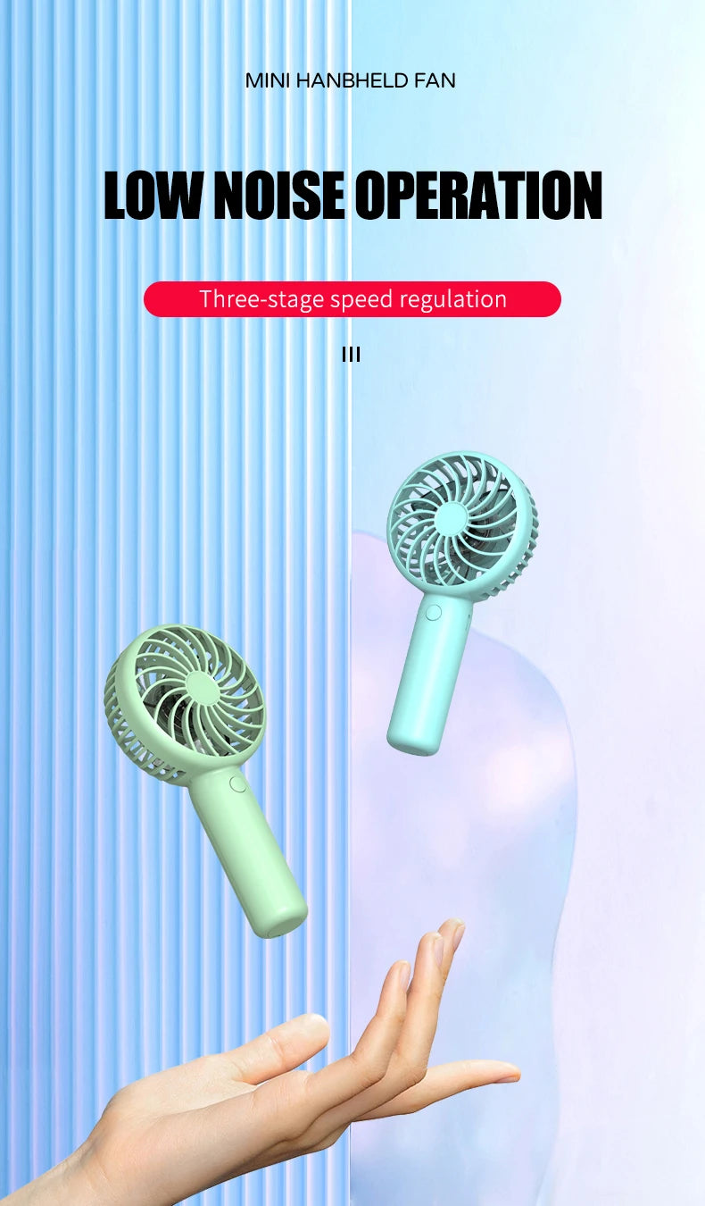 1200mAh Mini Portable FansHandheld USB Rechargeable Quiet Handheld FanAir cooler Outdoor Travel Hand Fans ventilation Fan