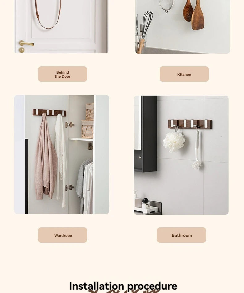 1Pc Row of Hooks, No Punching, Strong Load-bearing Door, Rear Hanger, Hat Rack, Used for Bedroom Door, Bathroom, Kitchen