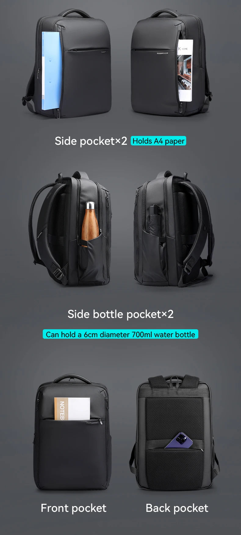 Mark Ryden business backpack 23L bookbags school backpack back to school backpack student back to school supplies