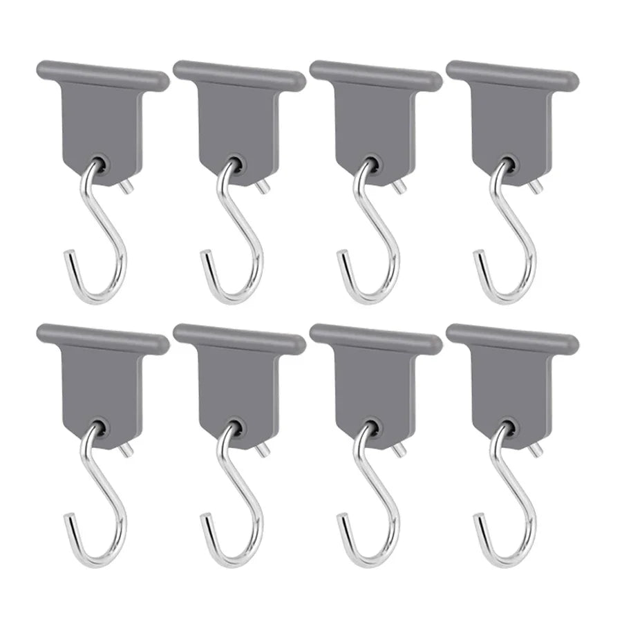 8Pcs Sturdy Awning Hooks for RV S Shaped Camping Awning Hooks Metal Party Light Hangers Hats Outdoor Camper Hanging Accessories