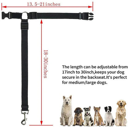 Nylon Safety Belt for Dogs Solid Color Two-in-one Pet Car Seat Belt Leash Adjustable Dog Harness Collar Products Pet Accessories