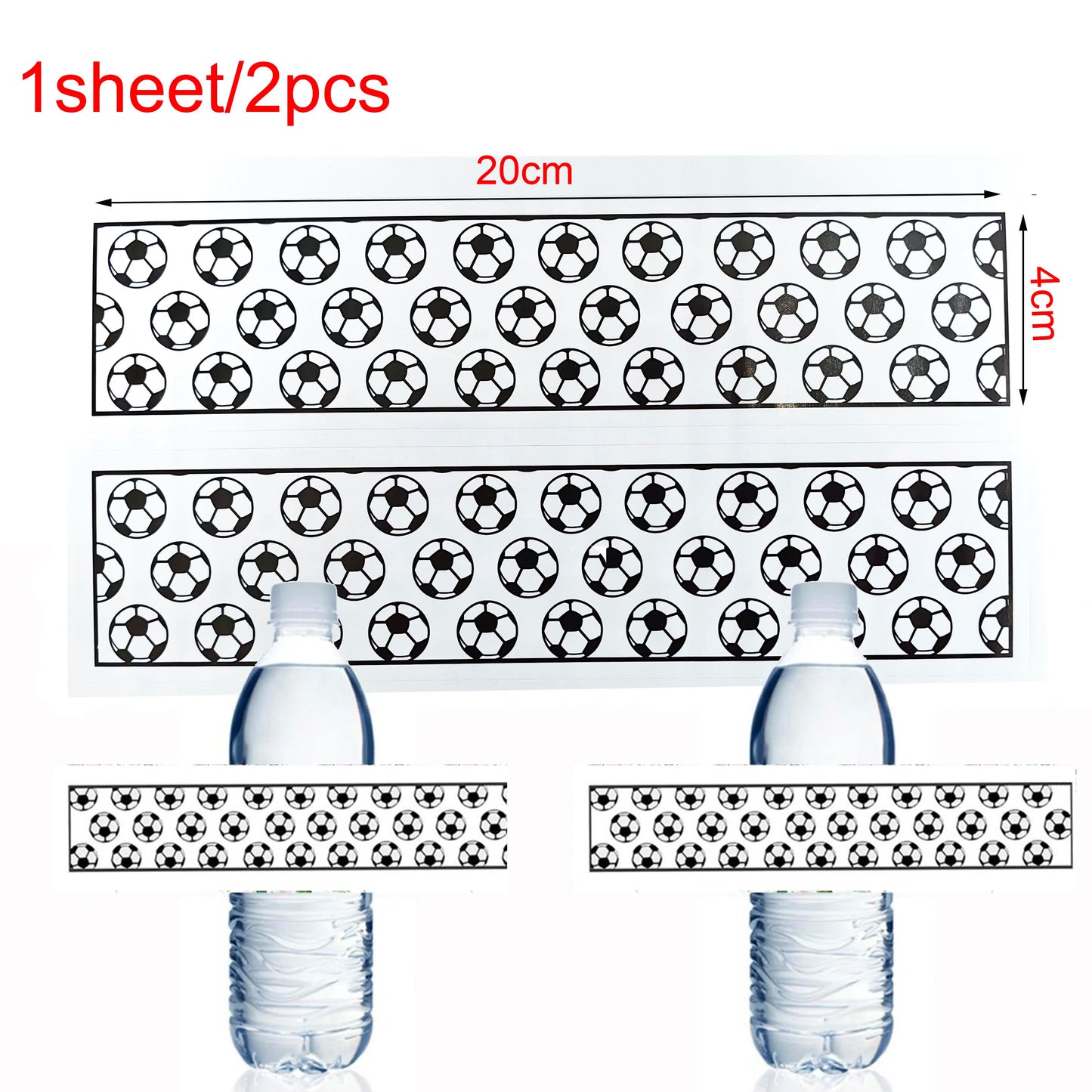 10/20/30Pcs Sports Soccer Water Bottle Labels Personalized Kids Party Stickers Birthday Party Decoration For Kids