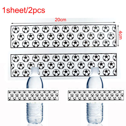 10/20/30Pcs Sports Soccer Water Bottle Labels Personalized Kids Party Stickers Birthday Party Decoration For Kids