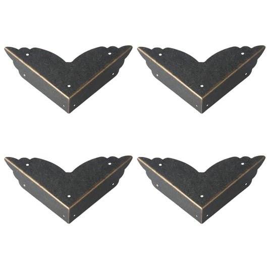 Set Of 4 Vintage Corner Protectors Antique Style Metal To Protect The Edges Of Furniture For Table Chest Jewelry Box Wooden Box