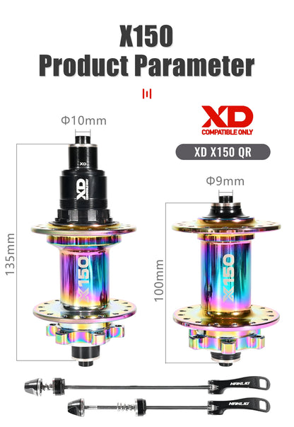 Bicycle hubs Nanlio X150 Mountain Bike Hubs 6 Pawls 150 Engagement Rear Hub HG MS XD 8-12 Speed 28 32 36 Holes Noisy wheel Hubs