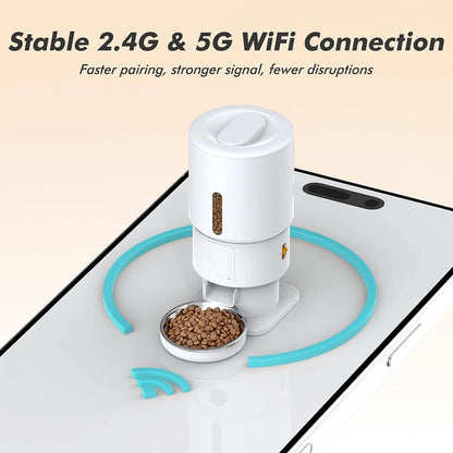 FURPIPI Automatic Pet Feeder 5L Smart Cat Food Kibble Dispenser Wi-Fi App Remote Control Auto Dog Feeder For Cat Pet Accessories