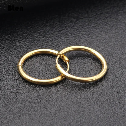 Hoop Earrings Women Gold /Rose Gold/Black Color Round Circle Earring Ear Ring Clip Earrings aretes Mujer