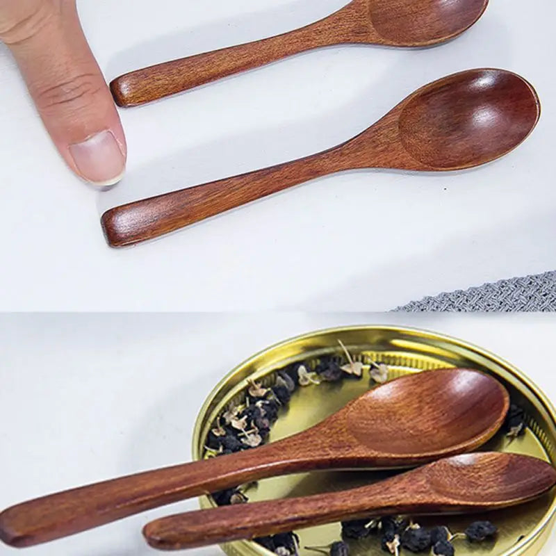 1pcs Wooden Honey Spoon Tea Spoon Coffee Spoon Stirring Spoon Household Tableware Kitchen Condiment Scoop Dessert Spoon